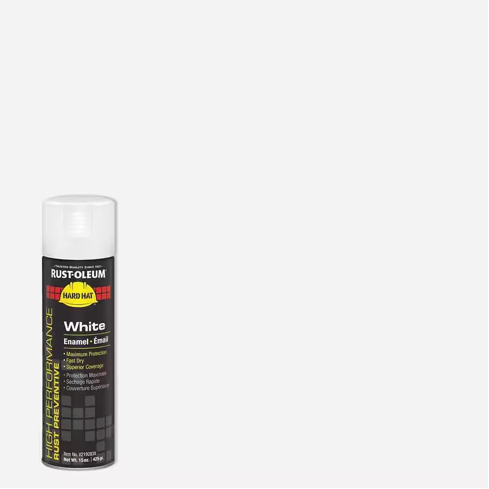V2192838 Rust Preventative Gloss White Spray Paint, 3-Pack (15 oz Each) | Industrial Enamel for Metal, Wood & Plastic | Fast-Drying, Heat & Corrosion Resistant | High Coverage, VOC Compliant