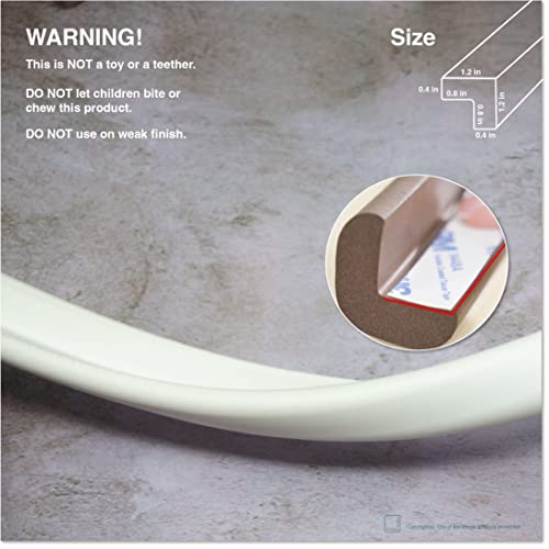 Rovingcove Edge Protector For Baby (6Ft Large Edge Only), Hefty-Fit Heavy-Duty Soft Foam Furniture And Fireplace Edge Bumper Guards, Desk Edge Cushion, Wall Corner Covers, 3M Adhesive, Oyster White #TOP5