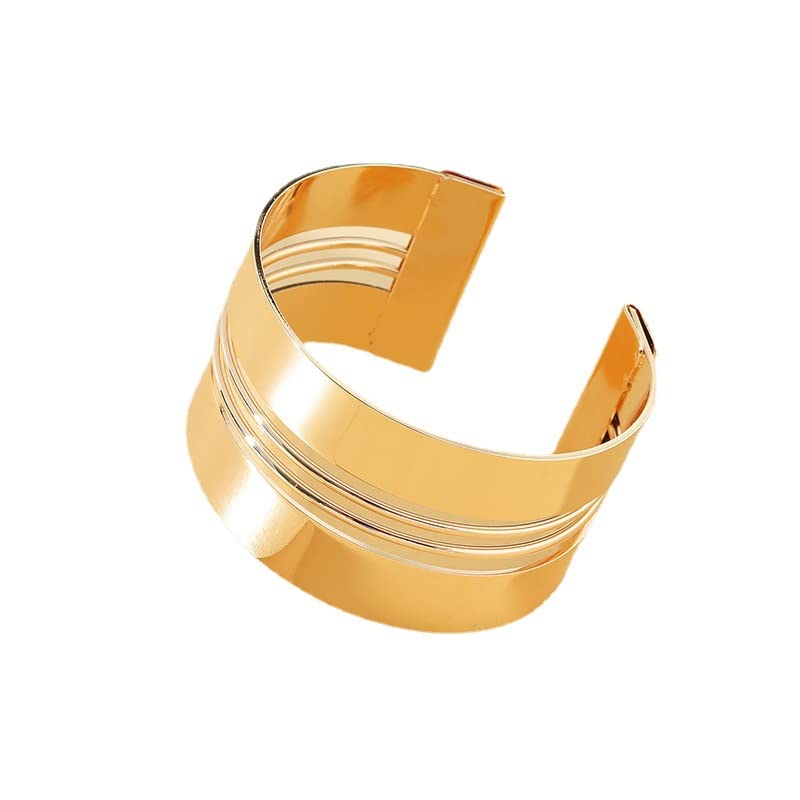 COLORFUL BLING Punk Twisted Open Wide Cuff Bracelet for Women Irregular Wave Chunky Cuff Bangle Armband Statement Party Jewelry