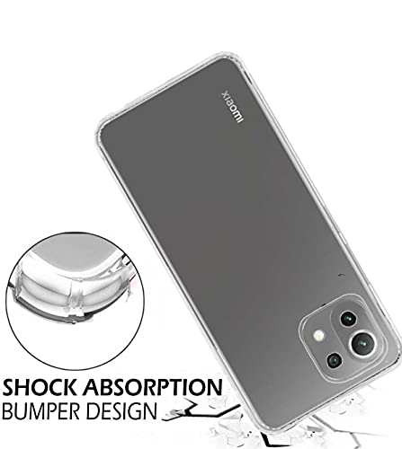 Image of Soft Flexible Silicone Back Cover Compatible with Xiaomi Mi 11 Lite, Transparent Case