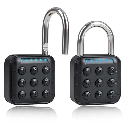 6 Digit Combination Padlock Gym Locker Lock Black IP55 Waterproof Electronic Password Lock with Stainless Steel Shackle and Multi-User Code Function for Gym School Garage Travel Outdoor Use