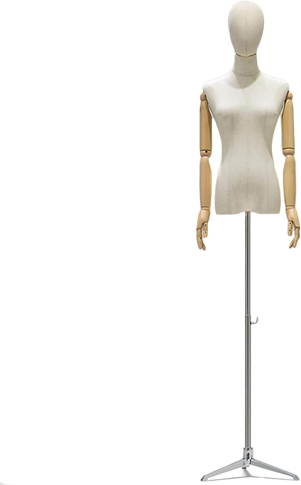 VejiA Mannequin, Female Mannequin Torso,Manikin Body Tripod Stand Clothing Forms for Storefront Display,Adjustable Dressmakers Manikins Torsos Dummy