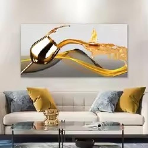 Impression sur toile abstraite verre de vin TONGYINLI cadre luxueux