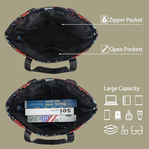 Image of CLOUDMUSIC Shoulder Tote Bag For Nurses Teachers Work Gym Travel Beach Women With Large Capacity Waterproof