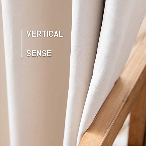 Anjee 4 Panels White Sheer Curtains 96 Inches Long Faux Linen Texture Buddle With Indoor/Outdoor Blackout Curtains #TOP4