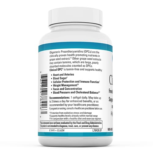 Euromedica Clinical Opc - 60 Softgels - Tannin-Free Grape Seed Extract - Supports Cardiovascular Health - High Absorption - 60 Servings #TOP2