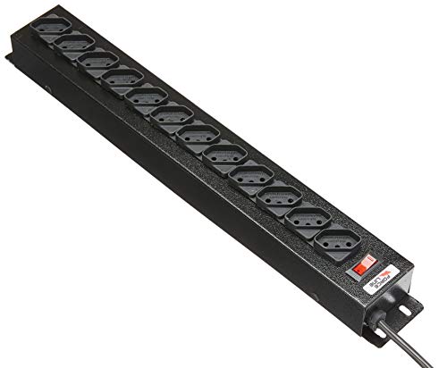 Filtro De Linha Force Line 1,5 Metros Bivolt 12 Tomadas Regua Extensora Rack Padrao, 0091000001, Pre