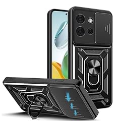 JDXHFF Cover Compatibile con Motorola Moto G15 4G (6.72") Hard PC e Silicone TPU Custodia con Supporto Girevole a 360° Protezione Case Nero
