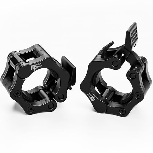 MuscleForge Colliers de Serrage Haltères 50mm – Clips à Dégagement Rapide pour Barres Olympiques – 2 Pièces Bagues Sécurité pour Musculation, Fitness, Salle de Sport ou Entraînement à Domicile – vue 7
