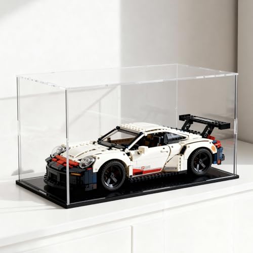 Image of Acrylic Display Case for 1:18 Model Cars, Versatile Clear Acrylic Display Box with Black Base for Diecast Cars