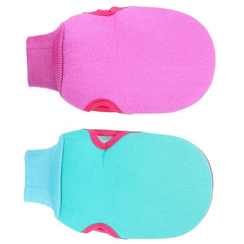 IWOWHERO 2 Piezas toalla de baño guantes exfoliantes exfoliating gloves accesorio baño complementos baño skincare cuerpo belleza depurador de guantes de baño manopla exfoliante seda vegetal