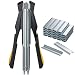 Proster Alicates para Alambradas con Anillos de Hierro Galvanizado 2500PCS Grapadora para Jaula con Grapas Tipo C para Fijación de Colchón Cercas Jaulas Mallas Vallas de Animales
