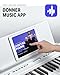 Donner DEP-20 Beginner Digital Piano 88 Key Full Size Weighted Keyboard, Portable Electric Piano with Furniture Stand, 3-Pedal Unit, White