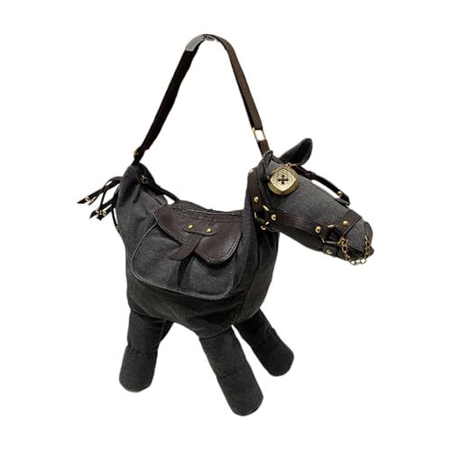 [Tmboryuu] Novelty Western Cow Boy Crossbody Shoulder Bag Handbags Horse Shaped Ranch Bags Canvas Shoulder Purses for Womens Ret