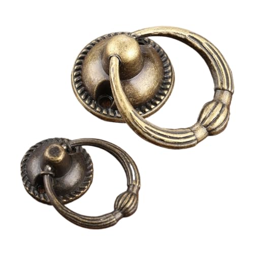 Tiradores de aro de latón de 3.7x2.1cm con diseño ergonómico de bronce para muebles 2