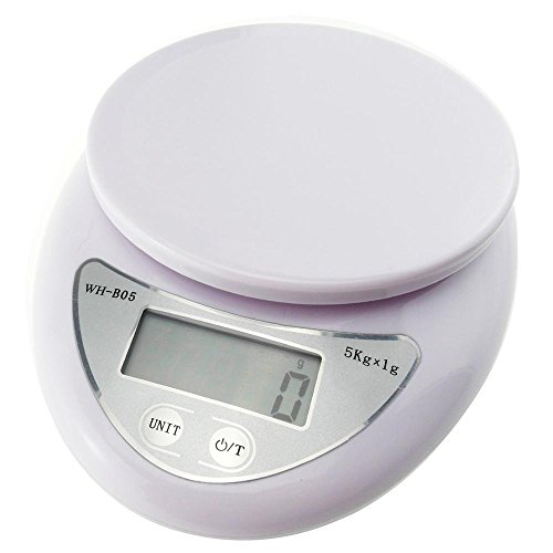 niceEshop(TM) Kitchen Good Helper Digital Kitchen Food Diet Postal Scale 5kg-White