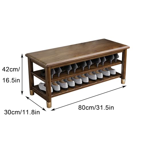 Banc à chaussures entrée petit espace meuble en bois stable 2 niveaux - 4