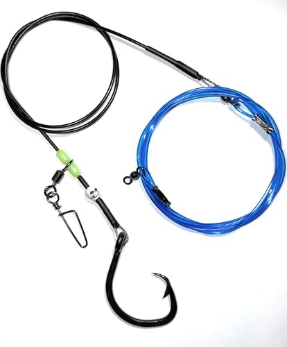 Titan Tamer Heavy Duty Shark Rig – 16/0 Inline Circle Hook, 400lb Monofilament Shock Leader for Surf & Land-Based Shark Fishing