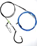 Titan Tamer Heavy Duty Shark Rig – 16/0 Inline Circle Hook, 400lb Monofilament Shock Leader for Surf & Land-Based Shark Fishing
