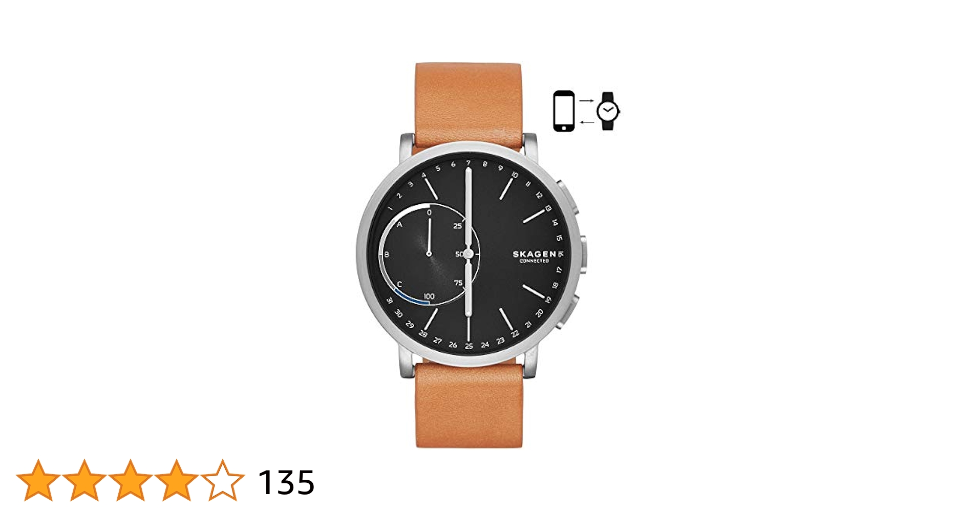 Skagen Connected Black Dial Men's Hybrid Smart Watch-SKT1104