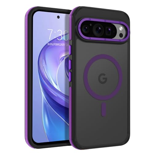 Coque Google Pixel 9 GaoBao transparente mate et magnétique pour recharge sans fil MagSafe