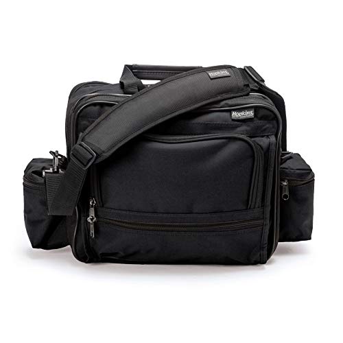 Hopkins Medical Products Mark V Shoulder Bag, Hipaa Compliant Lockable Zippers, Adjustable Straps, Reinforced Bottom, Fold-Down Compartment, 13 Inch X 11.25 Inch X 7.5 Inch, Black #TOP1