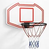 BURAKH Wall Mounted Basketball Hoop Outdoor and Indoor Backboard Rim and Net Sett – Durable for Home, School, or Garage Basketball Games (Multicolor)