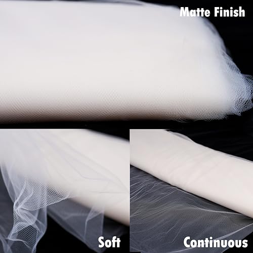 Craft And Party, Ivory Fabric Tulle Roll 54 Inch by 40 Yards (120 ft) Fabric Tulle Bolt for DIY Tutu Skirt, Wedding and Decoration (Ivory) - Thumbnail 4