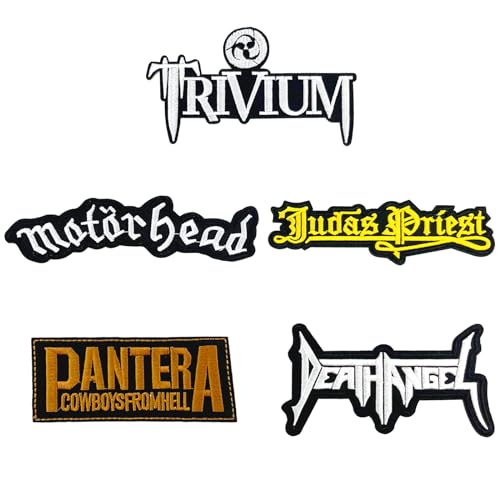 Masktore   Parches de metal pesado, 5 unidades, para planchar, para camisetas, chaquetas, vaqueros, sombreros
