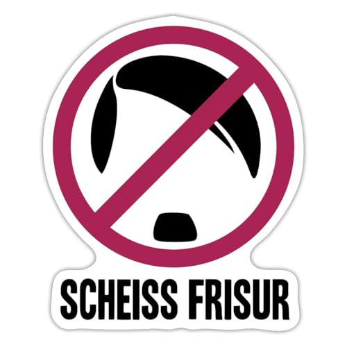 Spreadshirt Gegen Nazis Scheiss Frisur Sticker, max. 10 x 10 cm, 10 x 10 cm, Mattwei&szlig;