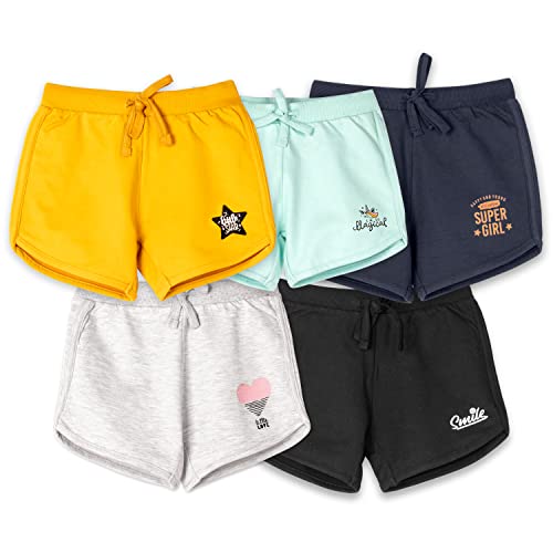 Image of Real Basics Premium Multicolour Cotton Shorts for Girls (Pack of 5)