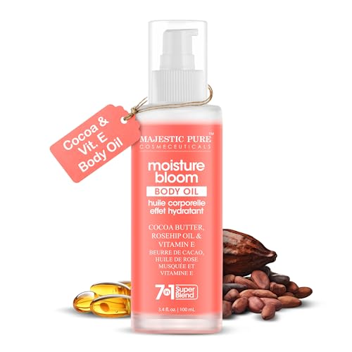 Majestic Pure Moisture Bloom Body Oil | 100% Pure & Natural | Repair Dry, Damaged Skin | Moisturizing Skin | Deep Moisturizing Formula | 100 ml