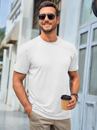 Runcati Mens Short Sleeve T-Shirts Classic Crew Neck Casual Shirt Summer Basic Lightweight Fashion Moisture Wicking Tees2