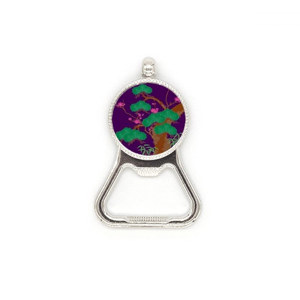 Ouvre-bouteille en acier inoxydable résistant motif arbre vert couleur violet pour capsule