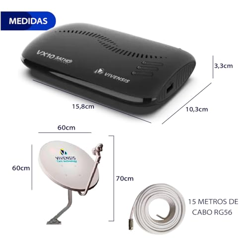 Kit Vivensis 2 Pontos - Antena + Cabo + Lnbf + 2 Receptores