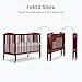 Dream On Me Full-Size 2-in-1 Folding Baby Crib in Cherry GreenGuard Gold & JPMA, Portable, Patented Quick Folding System, Strong Wheels, 2 Adjustable Mattress Heights