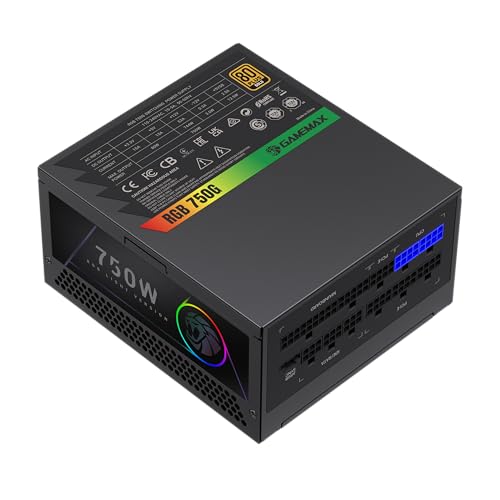 RGB 750G Alimentatore PC 750W Full Modulares, 80 Plus Gold, LLC + DC-DC, ARGB Sync, Condensatori giapponesi, ventola ARGB FDB da 140 mm, 9 funzioni di protezione, colore: Nero - Alimentatore - Immagine 7