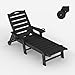 Koioplie Extra Große Sonnenliege für Outdoor, Klappbare Gartenliege aus HDPE, 5-Fach Verstellbar, Liegestuhl mit Rollen, Chaise Lounge für Pool, Terrasse, Strand und Camping, Schwarz