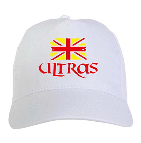 Cappellino in poliestere con becca motivo sportivo