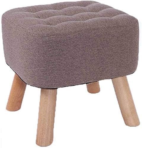 Pouffe Ottoman Marron en Bois et Tissu 40cm | Banc Carré