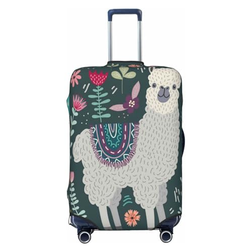 Flower Alpaca Print Luggage Suitcase Covers Elastic Washable Luggage Protector Luggage Covers For Suitcase