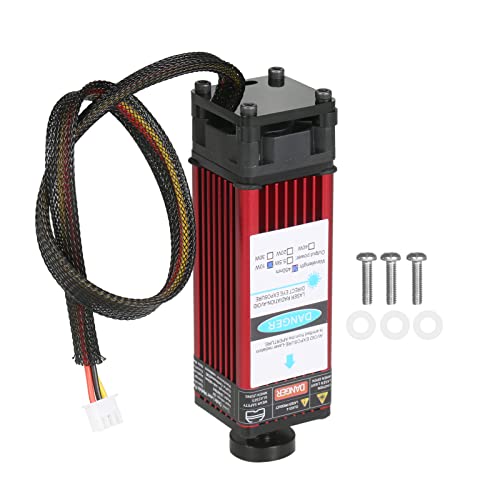 Módulo láser de 450 nm y 80 W Cabezal de grabado láser de longitud focal fija Cortador de grabado láser de alta velocidad Impresora 3D Módulo láser de enrutador CNC para bricolaje Artesanía Madera