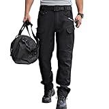 [GDLF] カーゴパンツ ミリタリー メンズ 作業パンツ 多ポケット 人気カーゴパンツ かっこいい タクティカルパンツ 大工職人 アウトドア 作業着 カジュアル マルチポケットズボン 登山 釣り バイク 耐摩耗性 コンバットパンツ (M, ブラック)