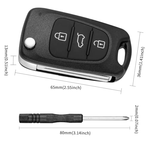 JIZZU Car Key Cover for Hyundai 2 Pack Car Key Fob Case Replacement Compatible with Hyundai i30 i35 iX20 iX35 and Kia Ceed Soul Sportage Venga Remote Control Folding Cars Keys Shell Case Accessories - Image 2