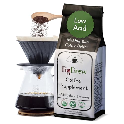 FigBrew Beanless Coffee Supplement | Coffee Alternative, Caffeine-Free, Single-Ingredient | Digestion-Friendly, Low Acid, Keto, Vegan & Organic| 68 Servings, 12oz Bag