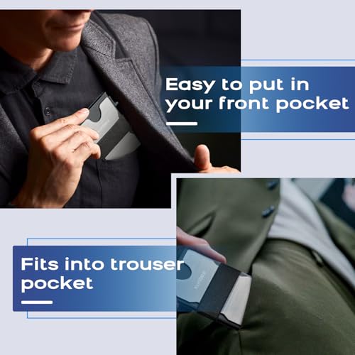 Image of RUNBOX Slim Wallet for Men, RFID Aluminum Pop-Up Card Holder for 12 Cards
