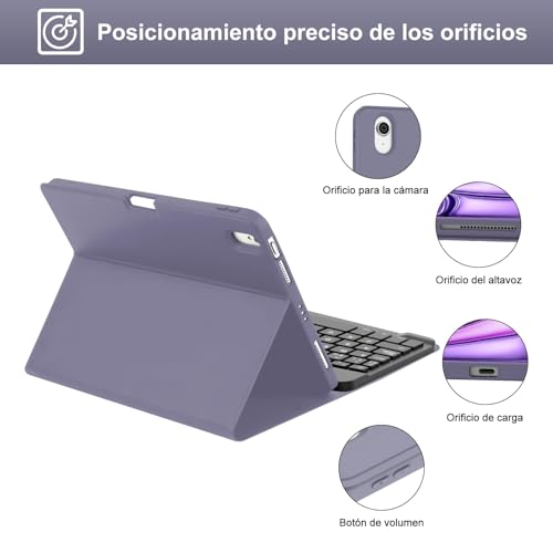 Funda con teclado iPad Air 11 M4 para trabajar y estudiar en cafeterías y viajes 7
