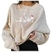 Xmiral Pullover da donna con maniche esilaranti Stampa vacanze comodo Top lungo Felpe con cappuccio e felpe da donna di Natale Maglione Natalizio