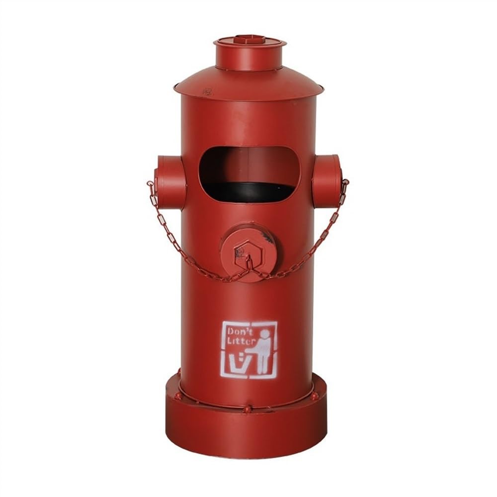Contenedor de basura industrial exterior retro con diseño de hidrante