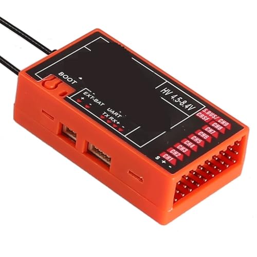 YILIANDE for HelloRadio for HR8E ELRS 2.4GHz 9CH for PWM Receiver for RC Airplane Fixed Wing for FPV Drone Long Range Control System(Red)